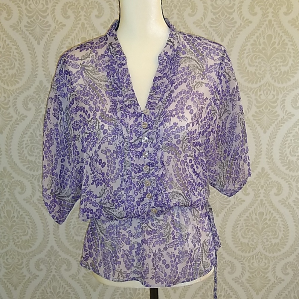 Apt. 9 Lavender Patterned Blouse